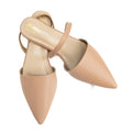 Women’s Pointed Toe Leather Slingback Flats | Comfortable Casual Slip-On Footwear | Grey, Offwhite, Beige