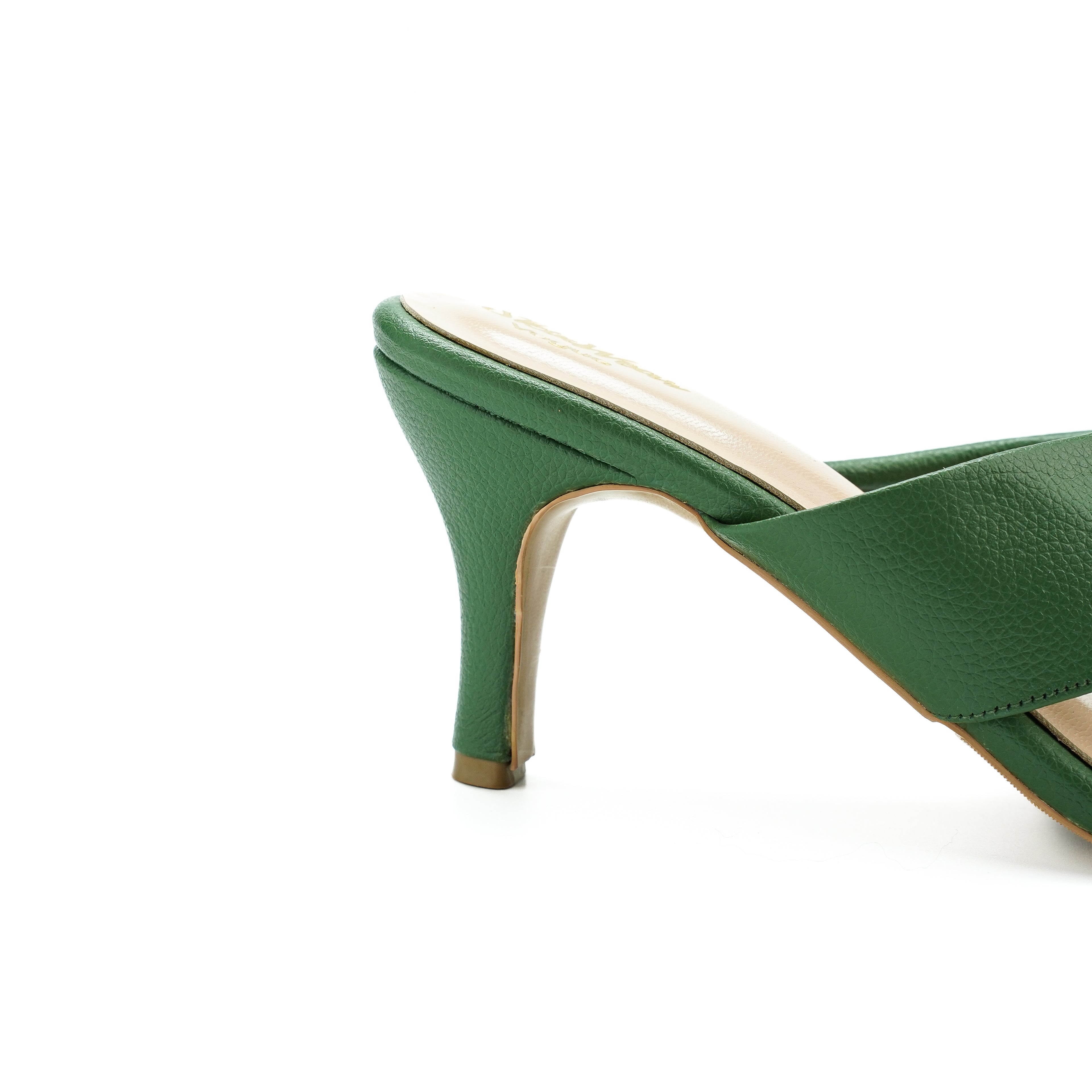 Women’s Classic Kitten Heel Formal Sandals | X Strap Slip-on for all-day Comfort | Casual & Formal Wear | Black, Olive, Lime Green