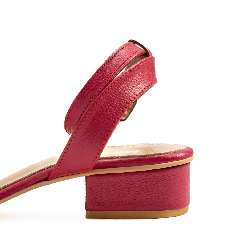 Skinwear Women’s Leather Ankle Strap Sandals – Open Toe Low Heel