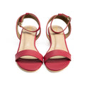 Skinwear Women’s Leather Ankle Strap Sandals – Open Toe Low Heel