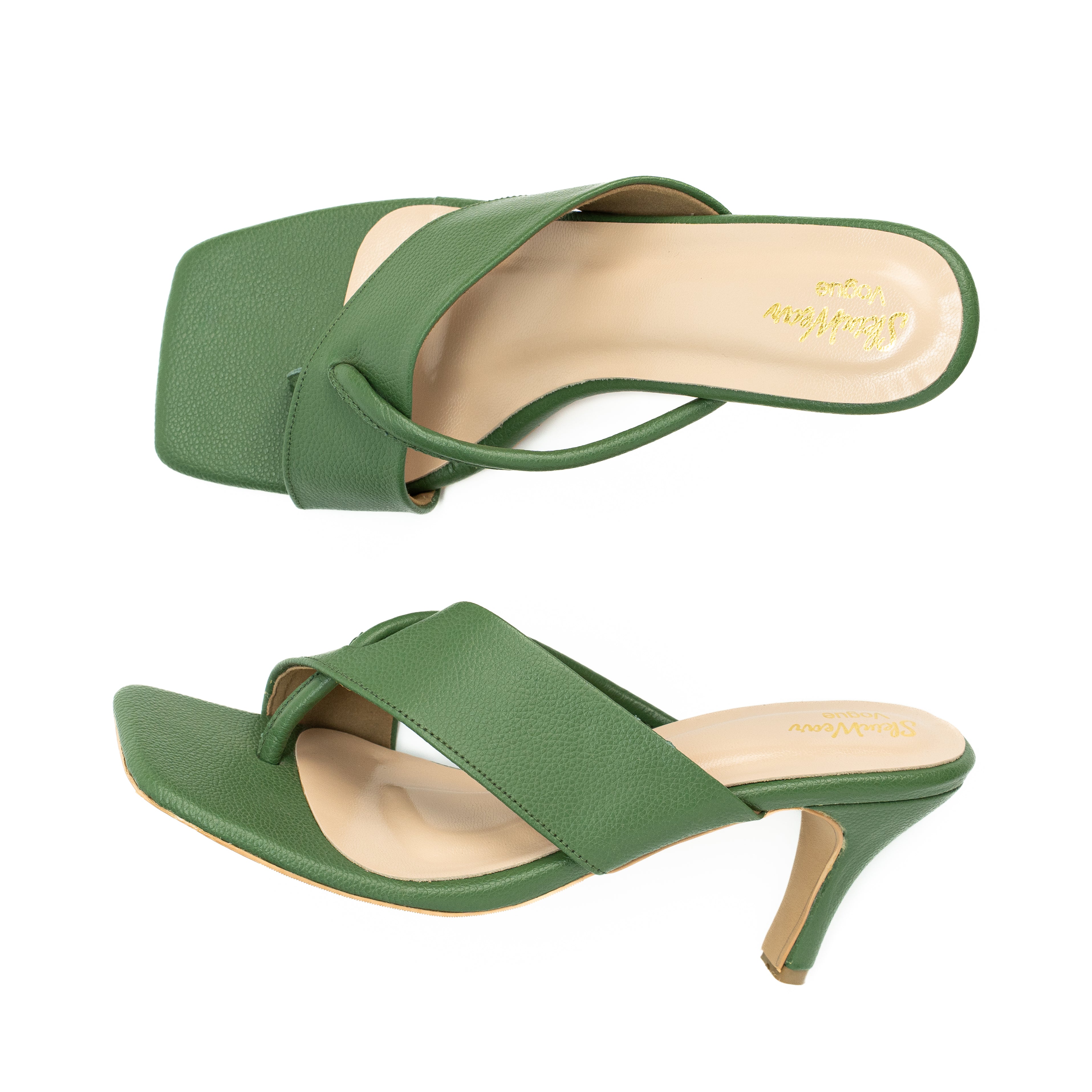 Women’s Classic Kitten Heel Formal Sandals | X Strap Slip-on for all-day Comfort | Casual & Formal Wear | Black, Olive, Lime Green
